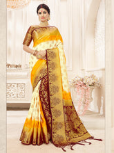 Cream Banarasi Art Silk Woven Saree